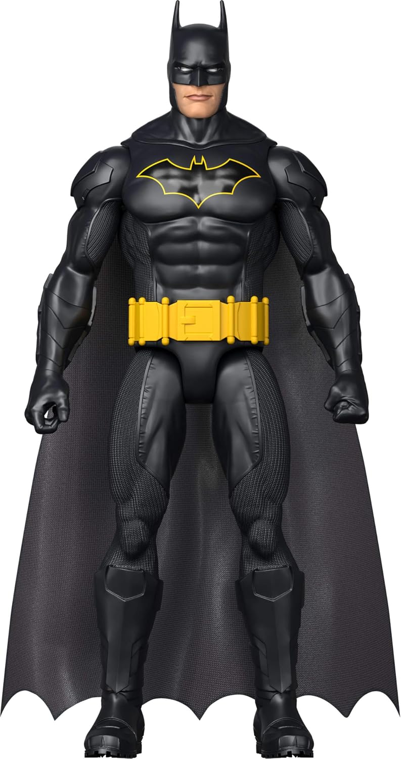 Mattel DC 12-Inch Batman Action Figure, Black Batsuit with Yellow Belt & Fabric Cape, Detailed Design & 7 Points of Articulation - Image 4