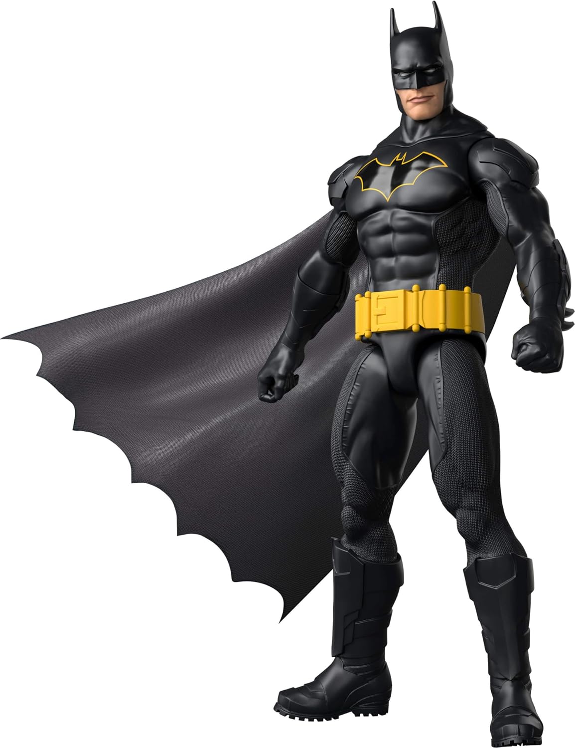 Mattel DC 12-Inch Batman Action Figure, Black Batsuit with Yellow Belt & Fabric Cape, Detailed Design & 7 Points of Articulation - Image 5