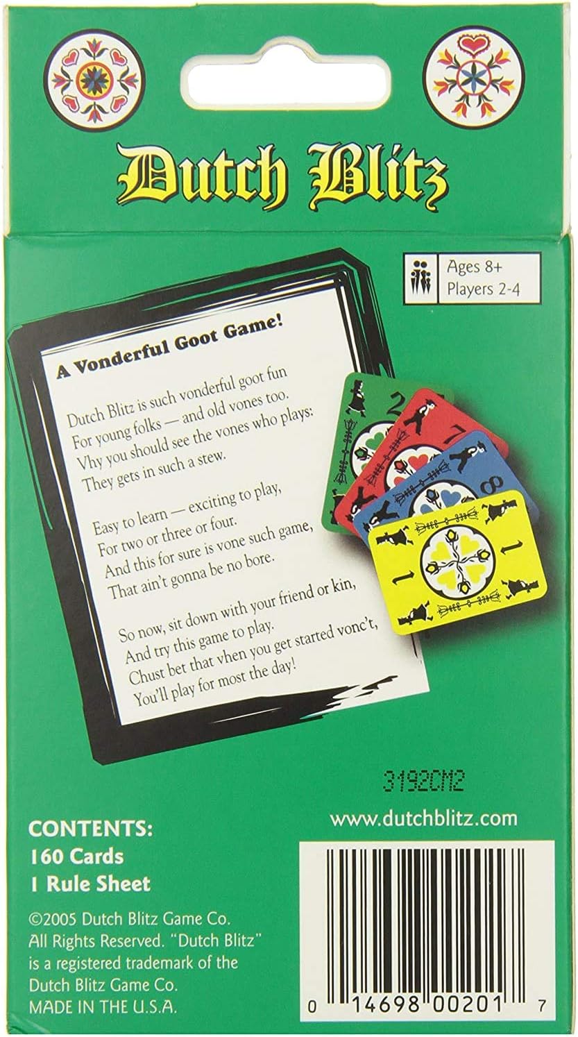Dutch Blitz Card Game - Original Fast Paced Family Game with 160 Cards | Exciting 2-4 player competition for ages 8+, includes 4 colorful decks, simple rules, and quick-to-learn strategy play - Image 3